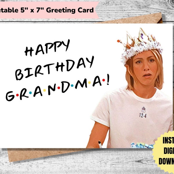Printable Greeting Card | FRIENDS tv show card | Rachel Green | Friends | Happy Birthday Card | Birthday Card | DIGITAL DOWNLOAD