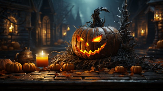 October Wallpaper 4K, Halloween background