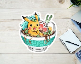 Cute ramen anime chibi vinyl sticker - Ideal for personalizing and decorating personal items like laptop and phone