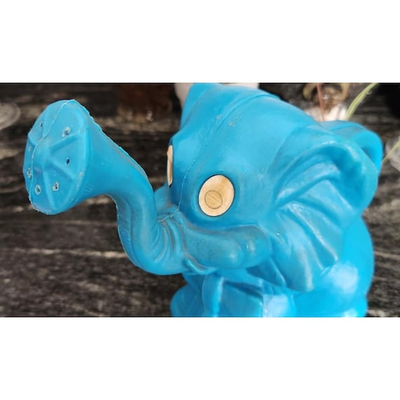 Vintage Children's Ohio Art Blue Elephant Plastic Watering Can Vintage Children's Ohio Art Blue Elephant Plastic Watering Can