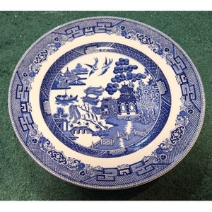 Johnson Brothers Bros Willow Blue Speiseteller, hergestellt in England, 10 1/4 Zoll