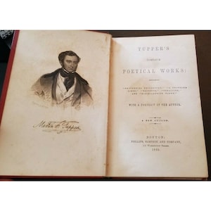 Antique Poetry 1852 Martin Farquar TUPPER&#39;S Complete POETICAL WORKS w/Portrait