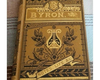 Dzieła poetyckie LORD BYRON z notatkami, jego życiem itp. Ilustrowane złotem