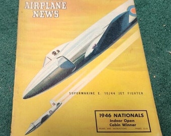 1947 February MODEL AIRPLANE NEWS Magazine Supermarine 10/44 Jet Fighter 46 Nats