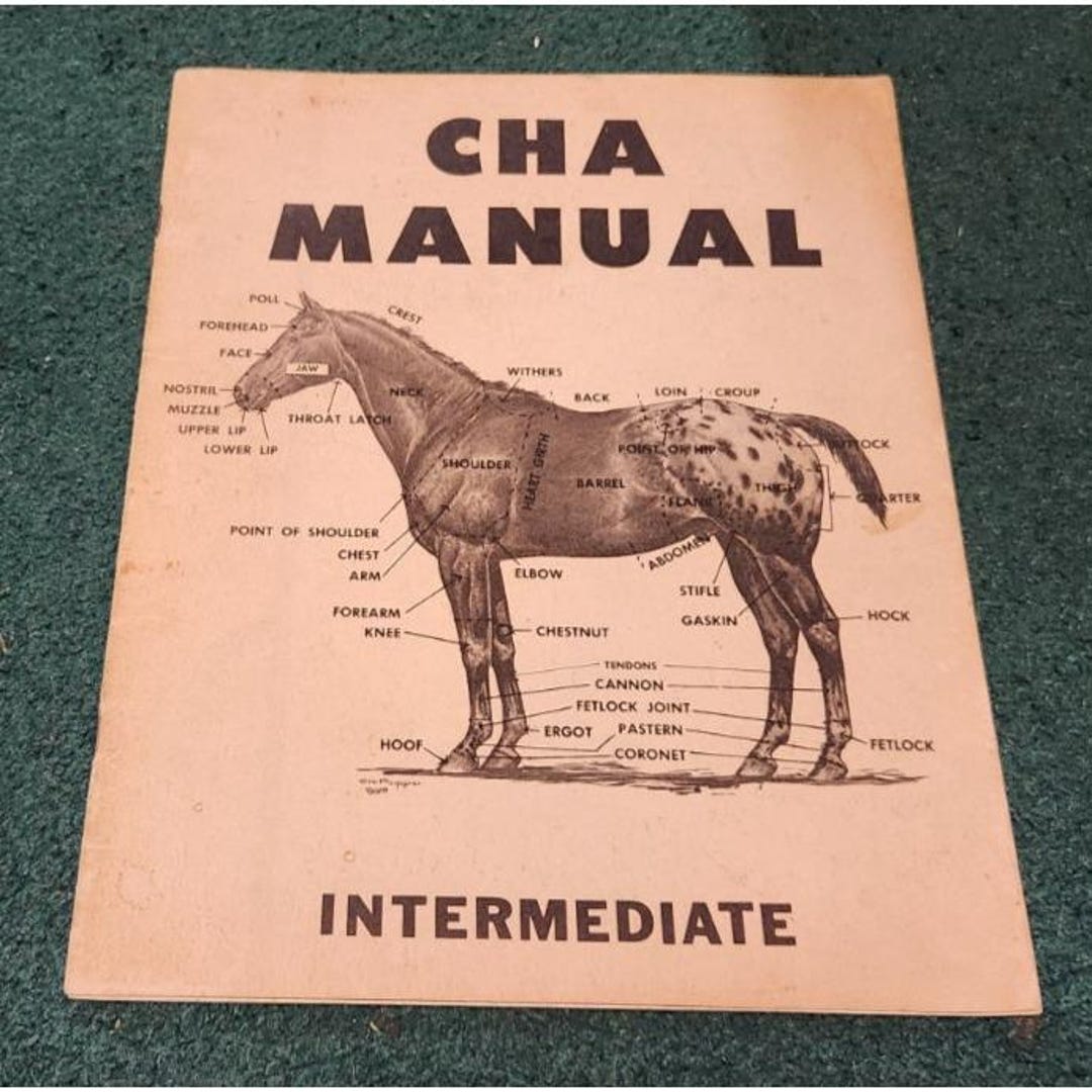 1969 CHA Camp Horsemanship Association Intermediate Manual June Prager M Stimmel - Etsy