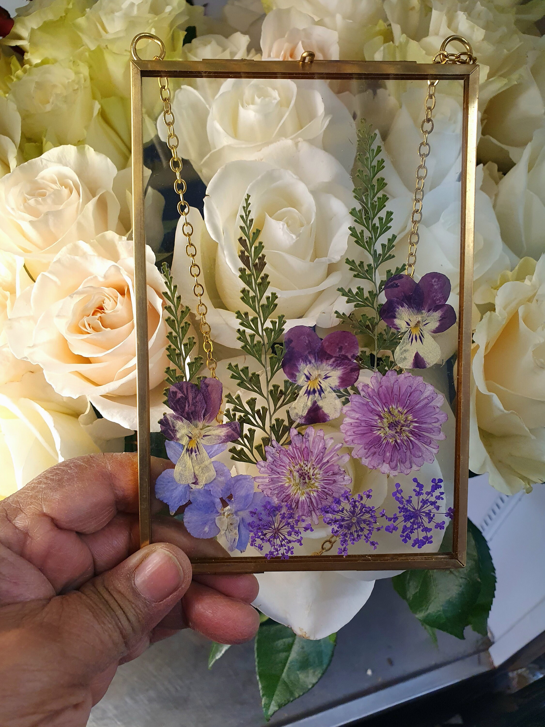 Wall Art Dried Pressed Real Flowers in Glass Frame 4x6 Inches Etsy