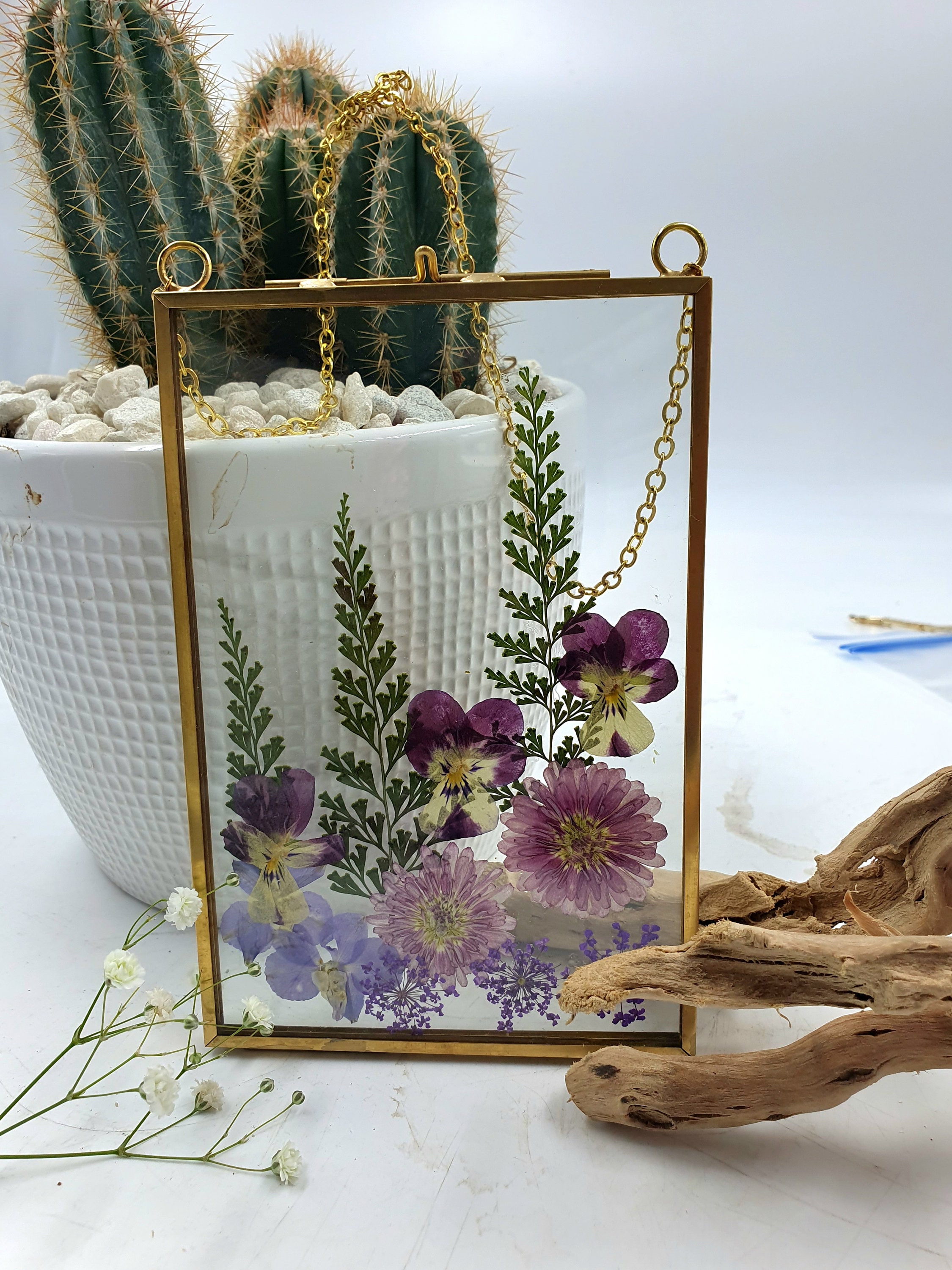 Wall Art Dried Pressed Real Flowers in Glass Frame 4x6 Inches Etsy