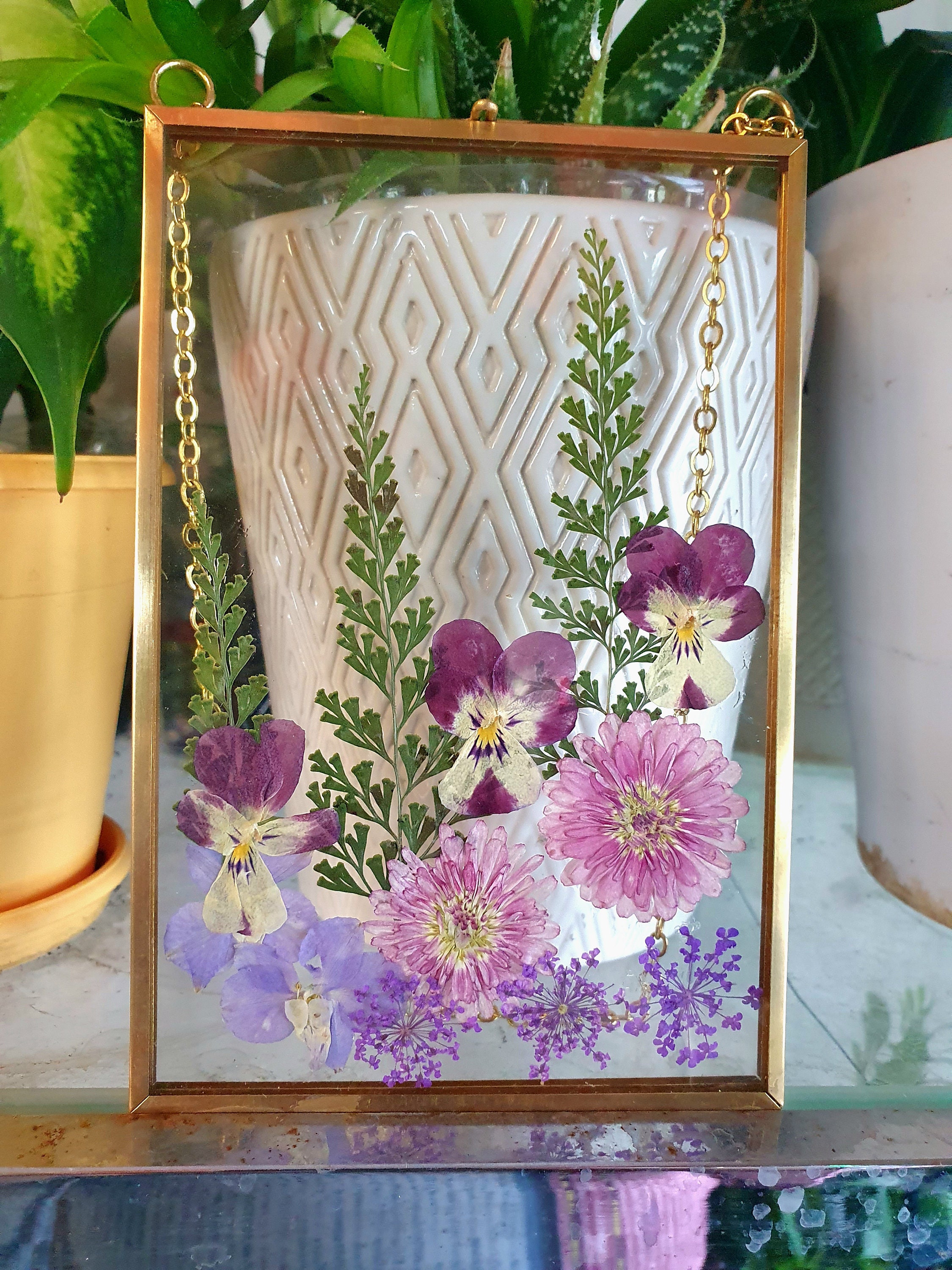 Wall Art Dried Pressed Real Flowers in Glass Frame 4x6 Inches Etsy