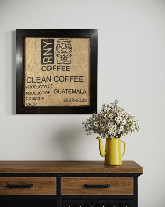 Our Handcrafted Framed Coffee Sack Wall Art is the Perfect Way to