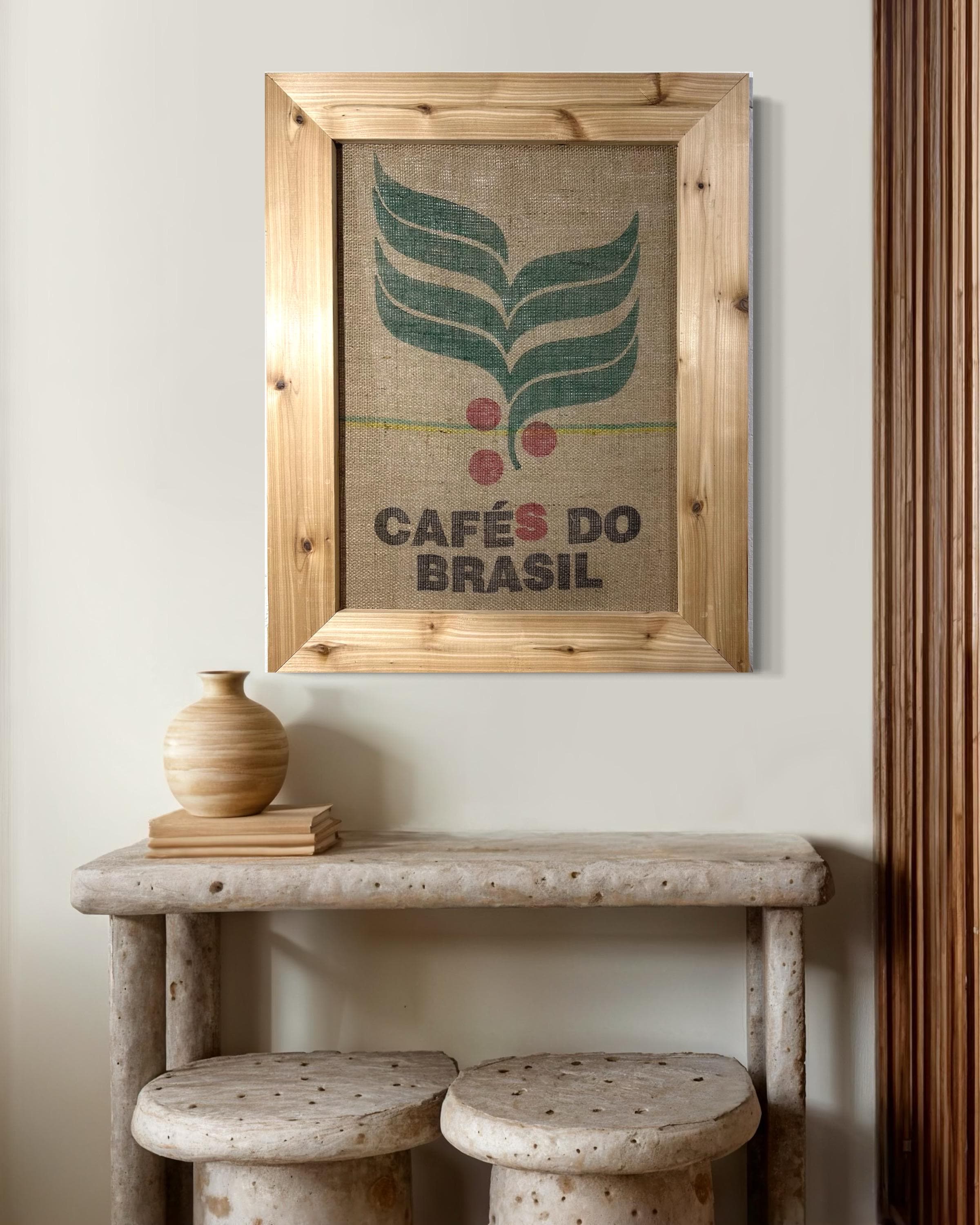 Handcrafted Framed Coffee Sack Wall Art for Your Home or Cafe