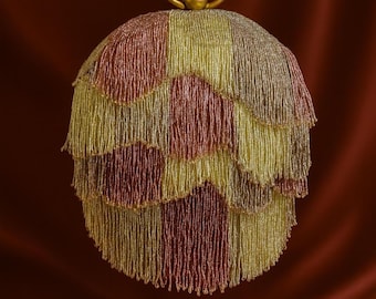 Bolso de mano con flecos y cuentas en capas hecho a mano, bolso con asa de anilla, bolso de noche de lujo para novias y fiestas, bolso de mano con diseño llamativo.