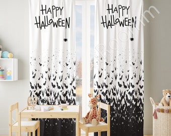Horror Curtain, Halloween Curtain, Pumpkin Scary Curtain, Kids Room Curtains, Window Curtains, Custom Curtains, Baby Room Curtains