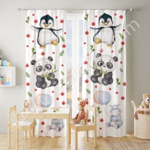 Cute Baby Animals Nursery Curtains, Teddy animals nursery curtains. Baby room curtains, nursery curtains, Window curtains, Custom Curtains