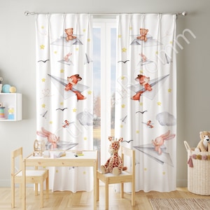 Cute Animals Boy Room Curtain, Woodland Nursery Curtains, Baby room curtains, bear, lion, elephant nursery curtains, Window curtains
