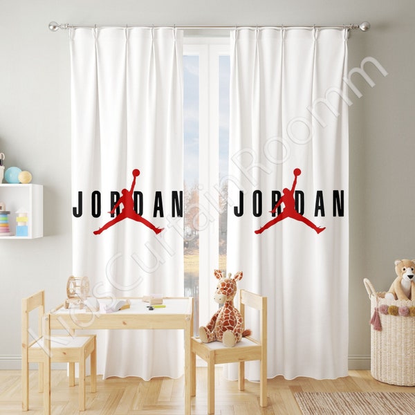 Air Jordan Vorhang, 23 Chicago Schwarz Rot Vorhang. Kinderzimmervorhänge, Fenstervorhänge, benutzerdefinierte Vorhänge, Babyzimmervorhänge