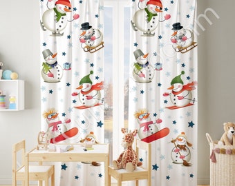 Handmade Christmas Curtain, Christmas Kids Room Nursery Winter Window Curtain, Window Curtain, Baby Room Curtains, Custom Curtains