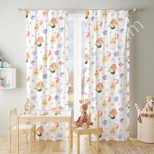 Cute Baby Room Curtains, Nursery baby room curtain, watercolor nursery curtain, Kids Room Curtains, Window Curtains, Custom Curtains