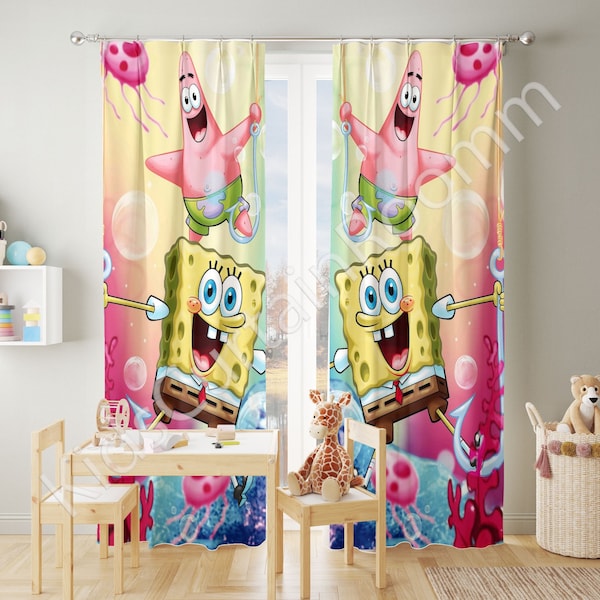 Cartoon Kids Room Curtains. Nursery Curtains,  Window Curtains, Custom Curtains, Baby Room Curtains, Baby Boy and Girl Curtains