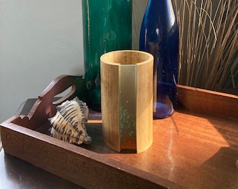 Portavelas votivo de bambú que brilla en la oscuridad