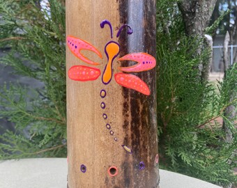 Candelero votivo Dragonfly Bamboo que brilla en la oscuridad