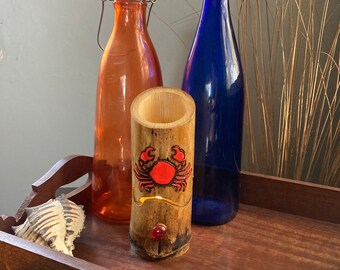 Candelabro de bambú que brilla en la oscuridad Candelero votivo