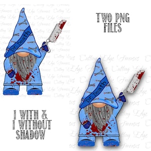 Dr. Death Gnome / Forensics / Pathologist / Morgue / Dead Bodies / Blood / 2 PNG Digital Image (1 with shadow and 1 without shadow)