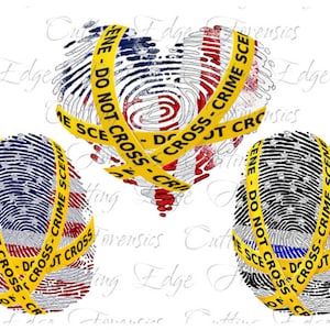 American Flag Fingerprint PNG: Crime Scene Tape Designs (Digital Files)
