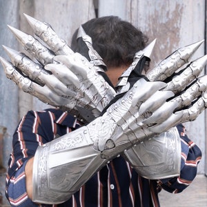 Middeleeuwse Nazgul-handschoenen Pantserhandschoenen Set kostuumhandschoenen Kaphandschoenen Handschoenen Beste cadeau voor hem Halloween-rekwisiet Cosplay-reconstructies.