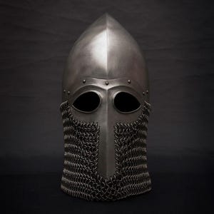 Cosplay Medieval Norman Helmet Costume Viking Vendel Warrior Helmet With Chainmail Knight Nasal Helmet Medieval Decor