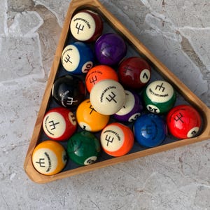 Personalized Pool Ball Set Custom Billiards Gift Engraved Pool Balls 57MM Unique Game Room Decor Custom Pool Ball Set Personalized Cue ball