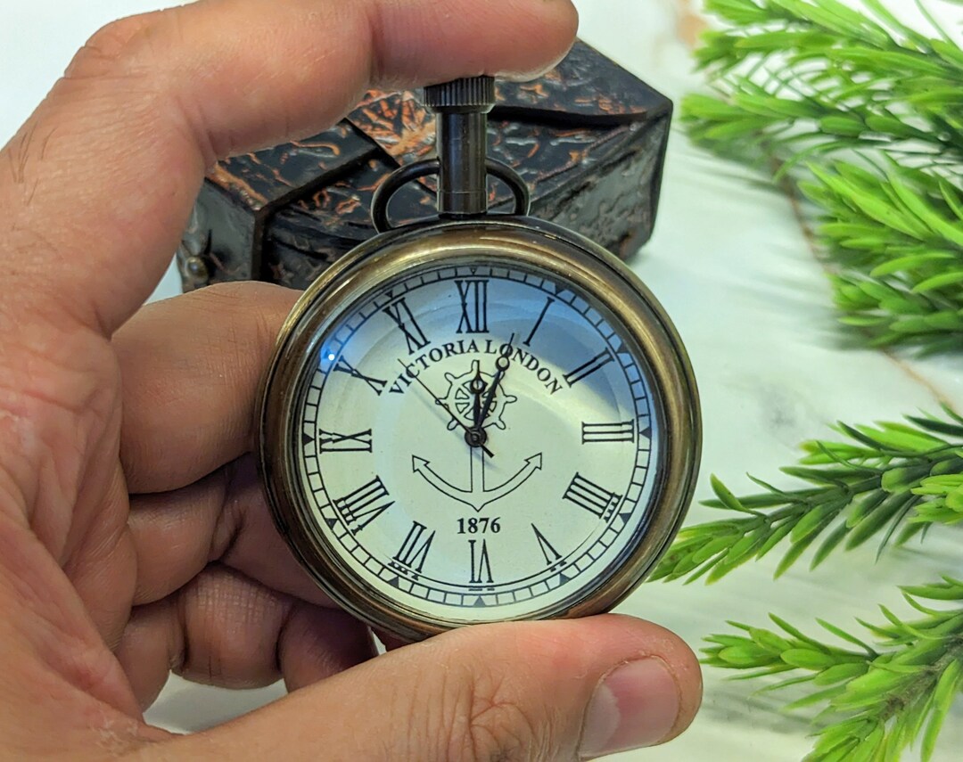 POCKET WATCH With Leather Box Personalized Pocket Watch Etsy