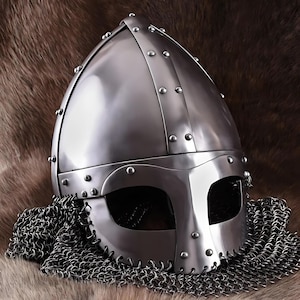 Cosplay Medieval Helmet Costume Viking Vendel Warrior Helmet With Chainmail Knight Nasal Helmet Medieval Decor