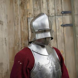 Medieval Sallet Helmet – Handmade Steel Helmet for Cosplay, Halloween Costume, LARP & Gift Idea Reenactments Fair Renaissance Fair
