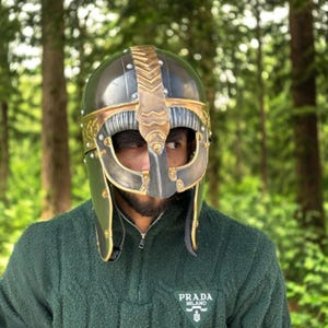 Medieval viking helmet with chain mail Medieval Gift Medieval Decor Medieval times Medieval Helmet