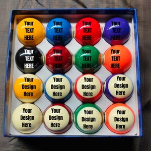 Personalized Pool Ball Set Custom Billiards Gift Engraved Pool Balls 57MM Unique Billiards Ball Custom Pool Ball Set Personalized Cue ball