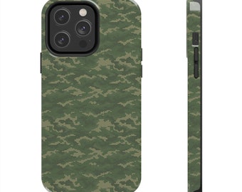 Camo Green Digital Design Print Tough Phone Case, Case-Mate | iPhone 12, iPhone 13, iPhone 14 | Birthday Gift