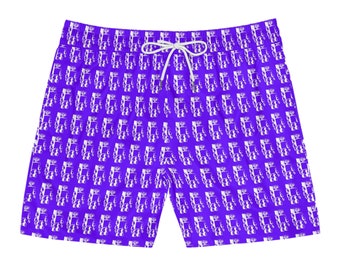 Men's All-Over Print Swim Shorts | PRINTBOTIC Signature Logo | Mid-Length Beachwear for Men | Summer Swim Trunks | Stylish Gift for Him