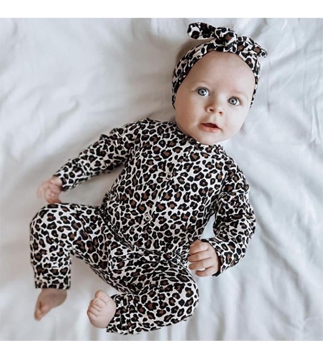 Baby Girl Leopard Romper Cute Cat Costume Cotton Newborn Etsy