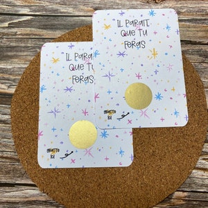 Carte à gratter personnalisée - Annonce naissance pour papa mamie papy oncle tante - avec enveloppes assorties
