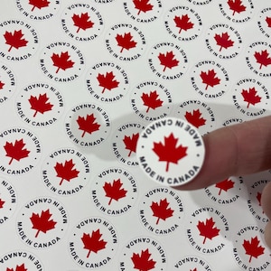 Autocollant Made in Canada - Etiquettes personnalisées créations - cadeaux fait main - créations d’artiste - souvenirs