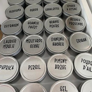 Set of kitchen label stickers in French - Personalized labels for spices - pantry ingredients - storage - decoration
