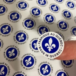 Autocollant Fabriqué au Québec - Made in Quebec - Etiquettes personnalisées créations - cadeaux fait main - créations d’artiste - souvenirs