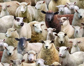 FABRIC - 3-Yard Cut Farm Animals Collection/Sheep by Elizabeth's Studio Fabric
