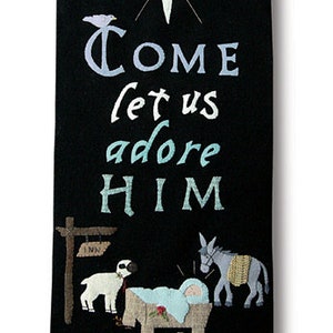 Wool Kit - Come Let Us Adore Him Table Runner by Nutmeg Hare