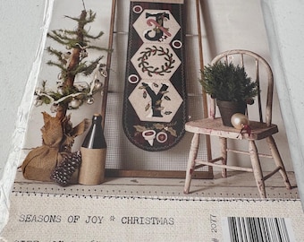 Wool Applique Kit for door greeter wall hanging called Seasons of Joy by Buttermilk Basin
