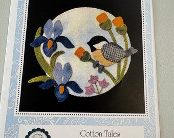 Wool Applique Pattern - Chickadee and Irises by Cotton Tales designed by Pamela J Curo