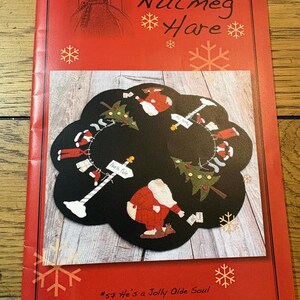 Wool Applique Pattern - He's A Jolly Olde Soul (table topper) by Nutmeg Hare