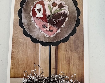 Wool Applique Kit for Valentine's Day Wall Hanging designed by Sew Cherished