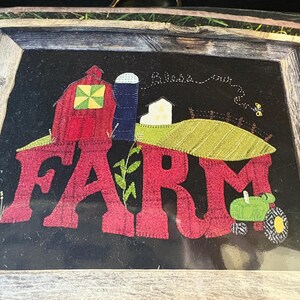Wool Applique Kit FARM (Green Tractor) by Granny's Legacy Patterns