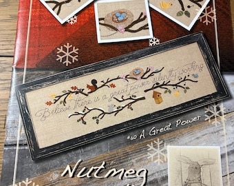 Wool Applique Pattern - A Great Power framed wall hanging by Nutmeg Hare